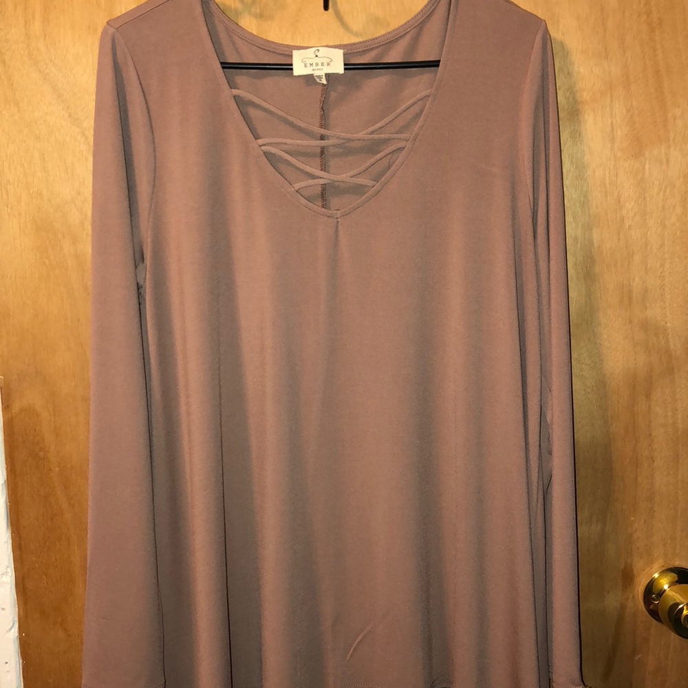 Beige long sleeve shirt